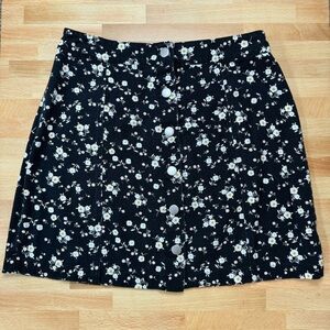 Mi Ami Women’s Floral Print Denim Skirt, Size Medium